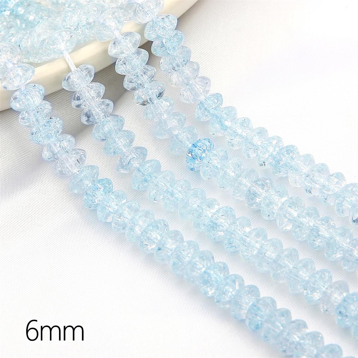 

38 см/нитка 6 мм 8 мм Скляні намистини Тарілоподібні намистини Кракелюрні намистини для виготовлення ювелірних виробів DIY Браслет Намисто Фурнітура Аксесуари 6mm 145pcs світло-синій колір