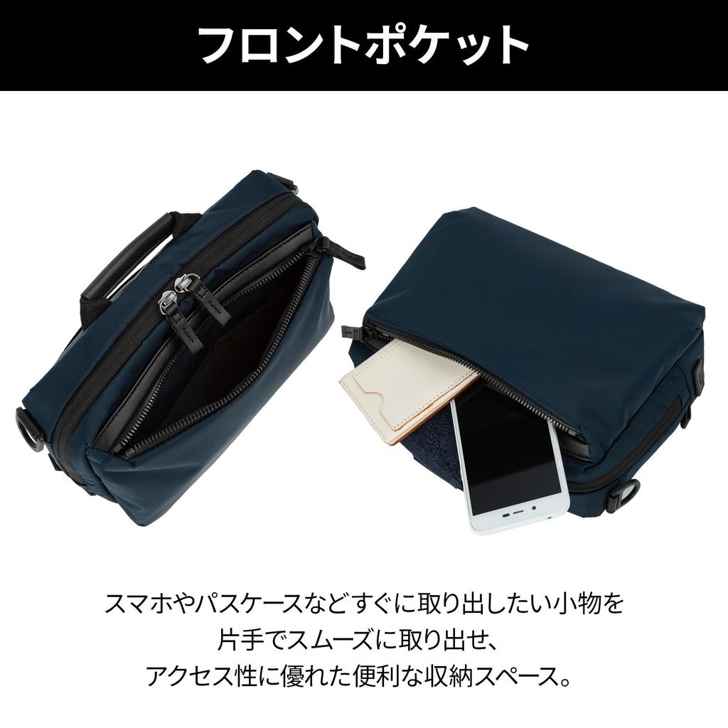 Metrex Shoulder Bag 4L Horizontal Lightweight Casual 19112 Navy [Ace Gene]