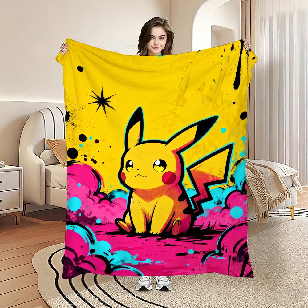 P-Poke-mons Sofa Blanket Fluffy Soft Blankets and Throws Camping Bedspread on the Bed Anime Home Decoration Bedspreads Picnic &