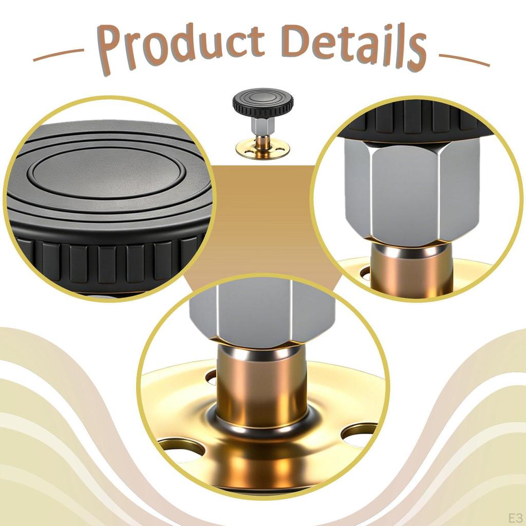 4 Pieces Adjustable Anti-Vibration Bed Tools, Stoppers, Lightweight, Non-Slip, Alloy Stabilizers