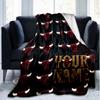 Custom Name Chicago Bulls logo Flannel Fleece Blanket Cozy Warm Throw Blanket For Couch Bed Travel All Season Use