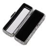 Rhinestone Lipstick Holder with Mirror Elegant Single Lipstick Case Travel Friendly Portable Makeup Organizer for Purse