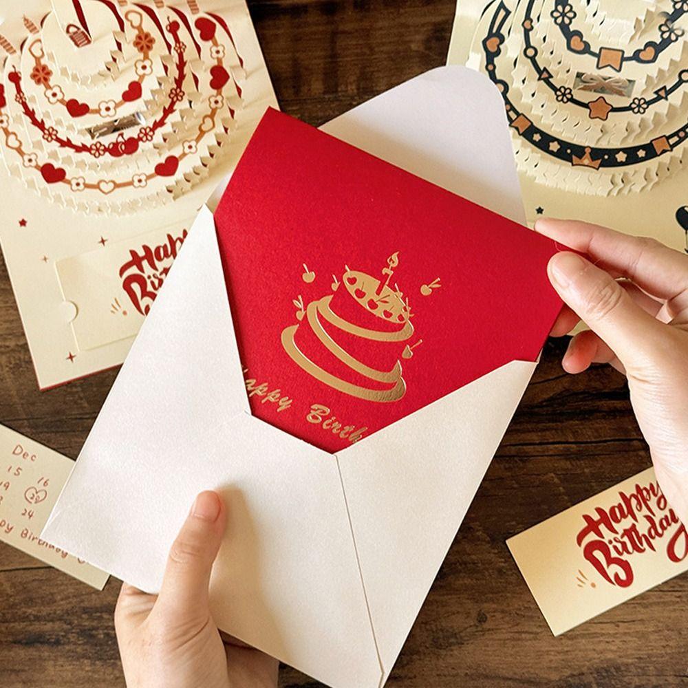 3D Happy Birthday Card Music Light Gift Card New Musical Light Greeting Card  Party Party Supplies