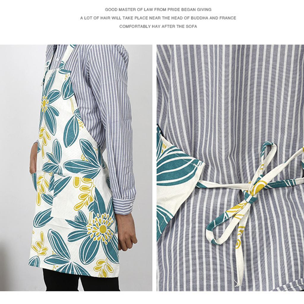 2PCS Sleeveless Korean Styles Apron For Cooking Kitchen BBQ Craft Breathable Cotton Linen Smock Kitchen Apron Unisex