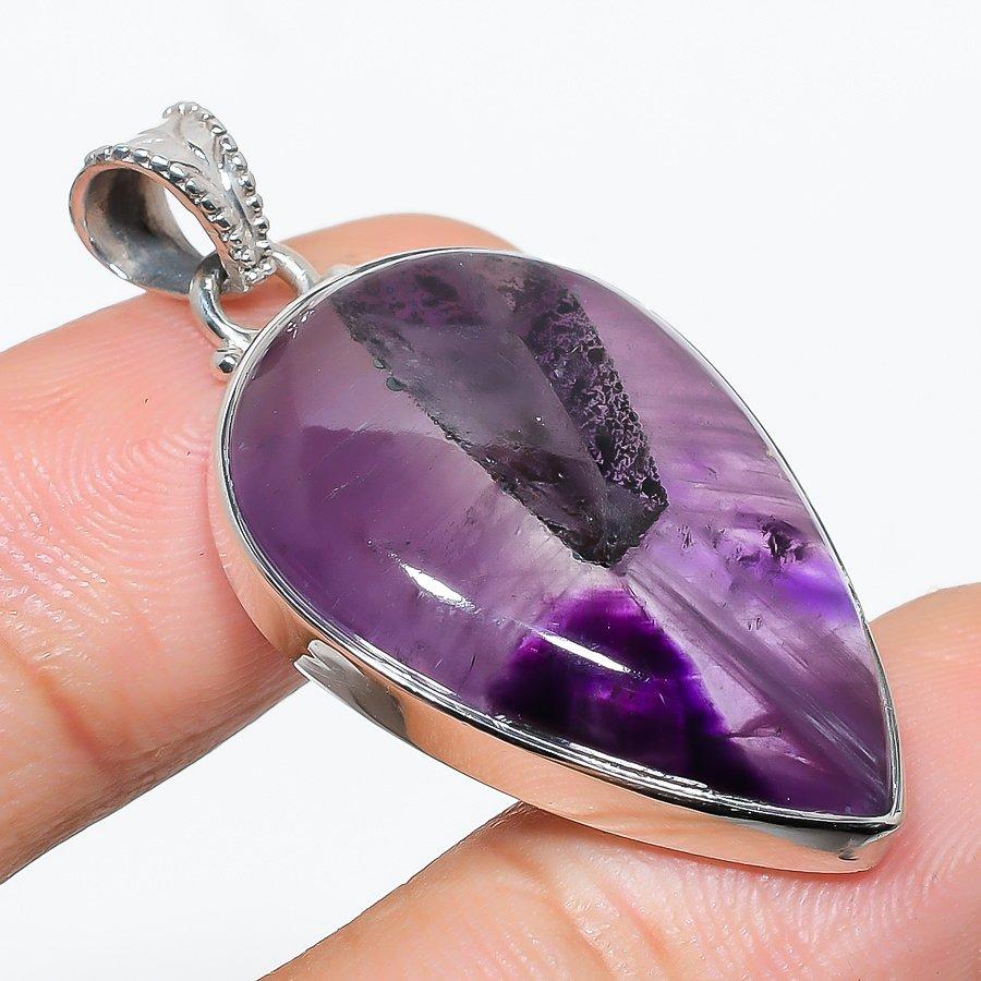 Natural Cacoxenite Gemstone 925 Solid Sterling Silver Jewelry Pendant 1.50" j6R56