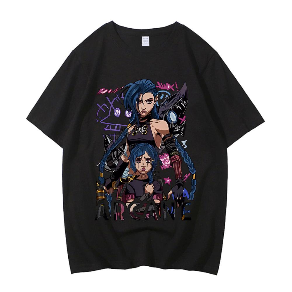 Arcane T-shirt Cotton High Quality teen Y2k korean clothes 80s Colorful Graphic t shirt Graphic Y2k harajuku Pop Culture