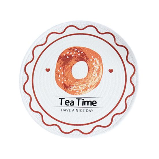 

Круглая подставка для столовых приборов, подставка для послеобеденного чая, принт, плотный хлопок, противоожоговая, термостойкая, нескользящая, теплоизоляционная, коврик для украшения обеденного стола 12cm B