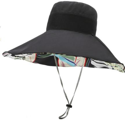 Women s Wide Brim Sun Hat, Large Foldable UV Protective Sun Hat, Can Be Worn on Both Sides чёрный