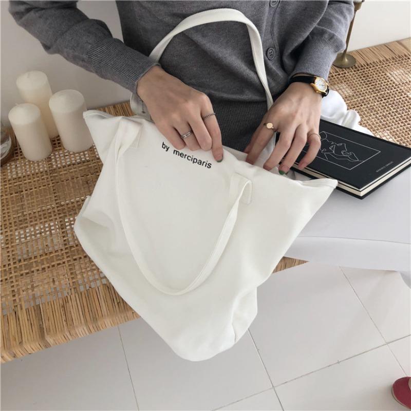 Women's Canvas Bag Cloth Bag Simple Cloth Bag Canvas Shoulder Bag Ulzzang Hand Bag