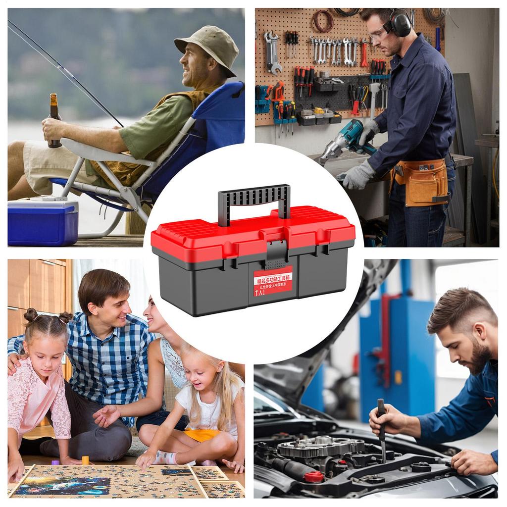 Hand Toolbox Portable Mini Easy Access Handled Heavy Duty Maintenance DIY Tool Storage For Vehicle Car Home Office Workshop