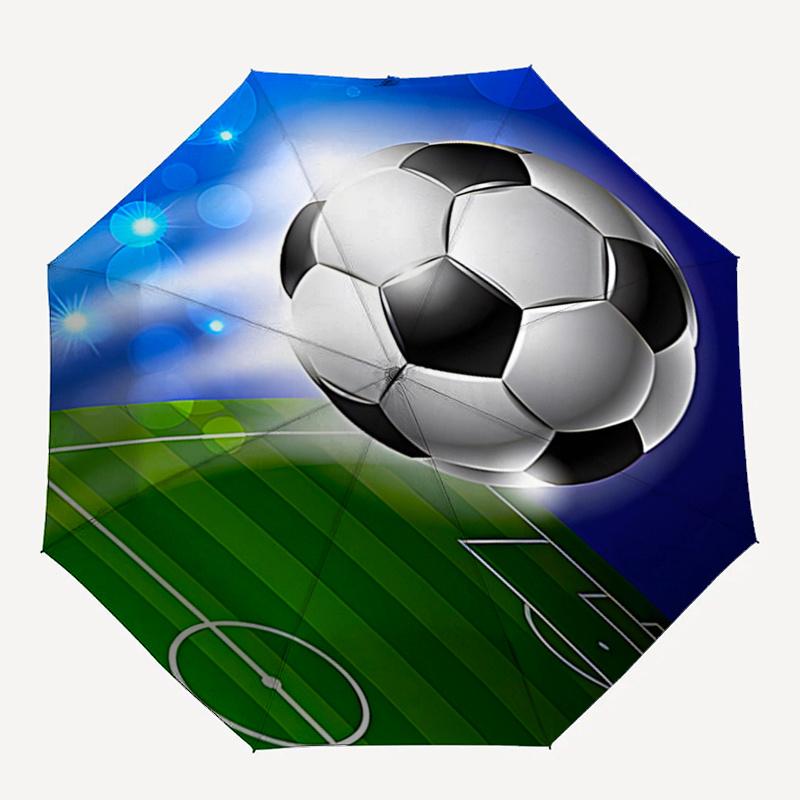 Soccer Automatic Folding Umbrella 8 Ribs Lightweight Design, Durable Iron Frame, Compact and Portable, Ideal Birthday or Christmas Gift, B