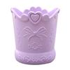 Cute Bow Pen Holder Candy Color Kawaii Pink Pencil Stationery Organizer Box Stand Container Home Makeup Brush Storage Bucket