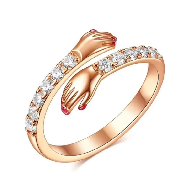 New Korean Exquisite Crystal Flower Fashion Temperament Sweet Versatile Love Opening Female Custom Jewelry