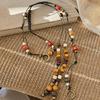 Bohemian Bead Waist Rope Belt Adjustable Wood Bead Braided Waist Chain Belt for Dresses Jeans Women Travel Accessories