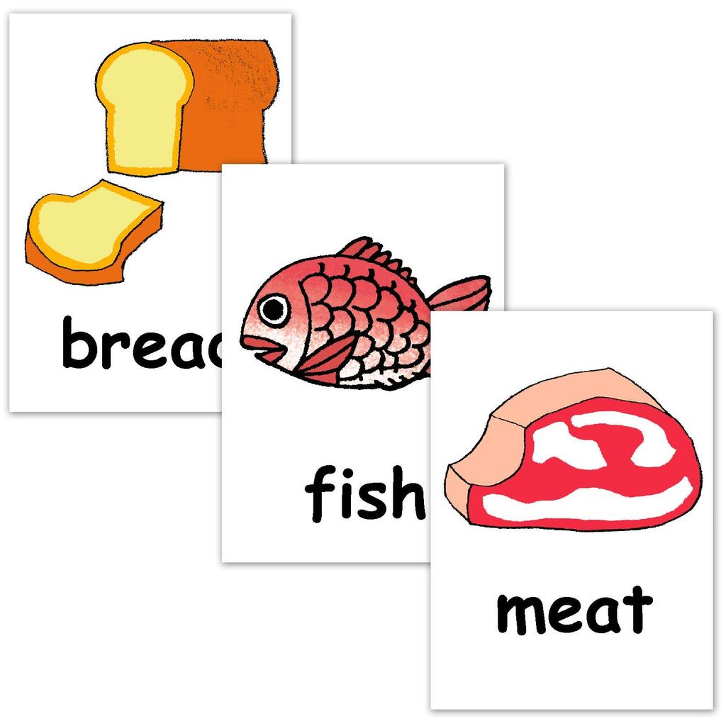 English word cards Flashcards, (Food) A4 size, laminated