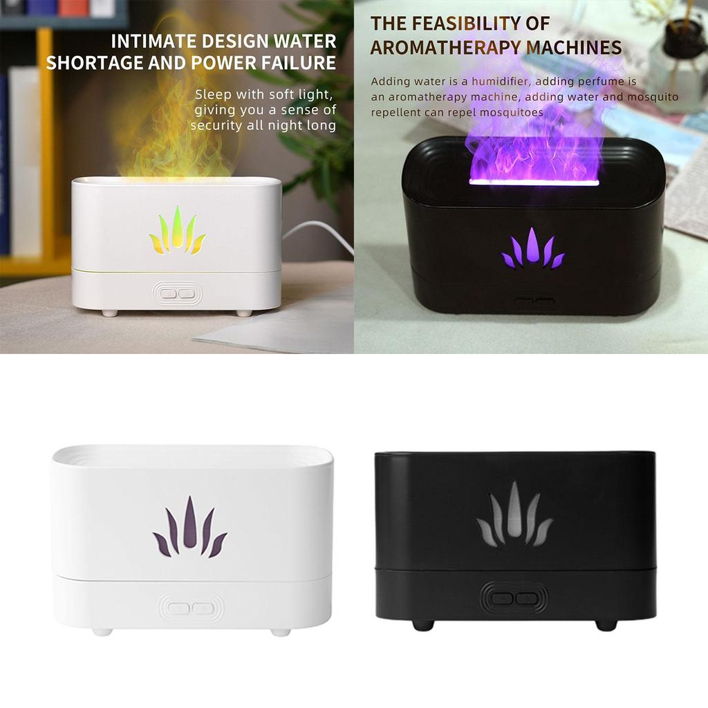 Flame Aroma Diffuser with Light Auto Shut Off for Yoga Tabletop Indoor White