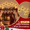 7 pièces Décoration Murale de Noël en Bois Père Noël Autocollants Muraux Loisirs Halloween