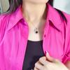 Women's S925 Sterling Silver Gourd Necklace Natural Crystal Topaz Garnet Clavicle Chain Jewelry Gift