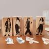 Journal GO Creative Fashion Girl Wood Stamp Vintage Plants Collage Rubber Stamps DIY Scrapbooking Standard Wooden Plants Stamp