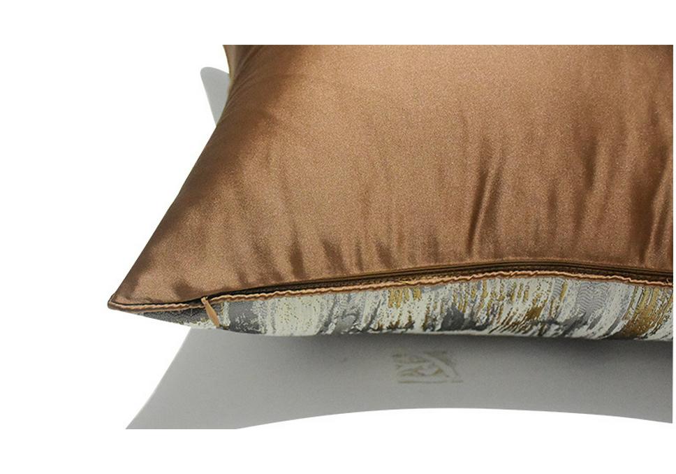 Geometrische Kissenhülle in Gold-Kaffee: Moderne luxuriöse abstrakte Kissenhülle für Sofa und Wohnzimmer