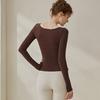 Womens Long Sleeve Yoga Top Winter Stretch T-Shirt Pilates Fitness Running Dance Tight Fit