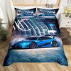 3D Racing Down Quilt Set Large Boys Bedroom Quilt Set Three-Piece Set