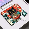 Japanese Cat Eating Ramen kawaiiMouse Pad Square Gaming Accessory Rubber Deskmats Non-Slip Computer Keyboard Mat Laptop Mousepad