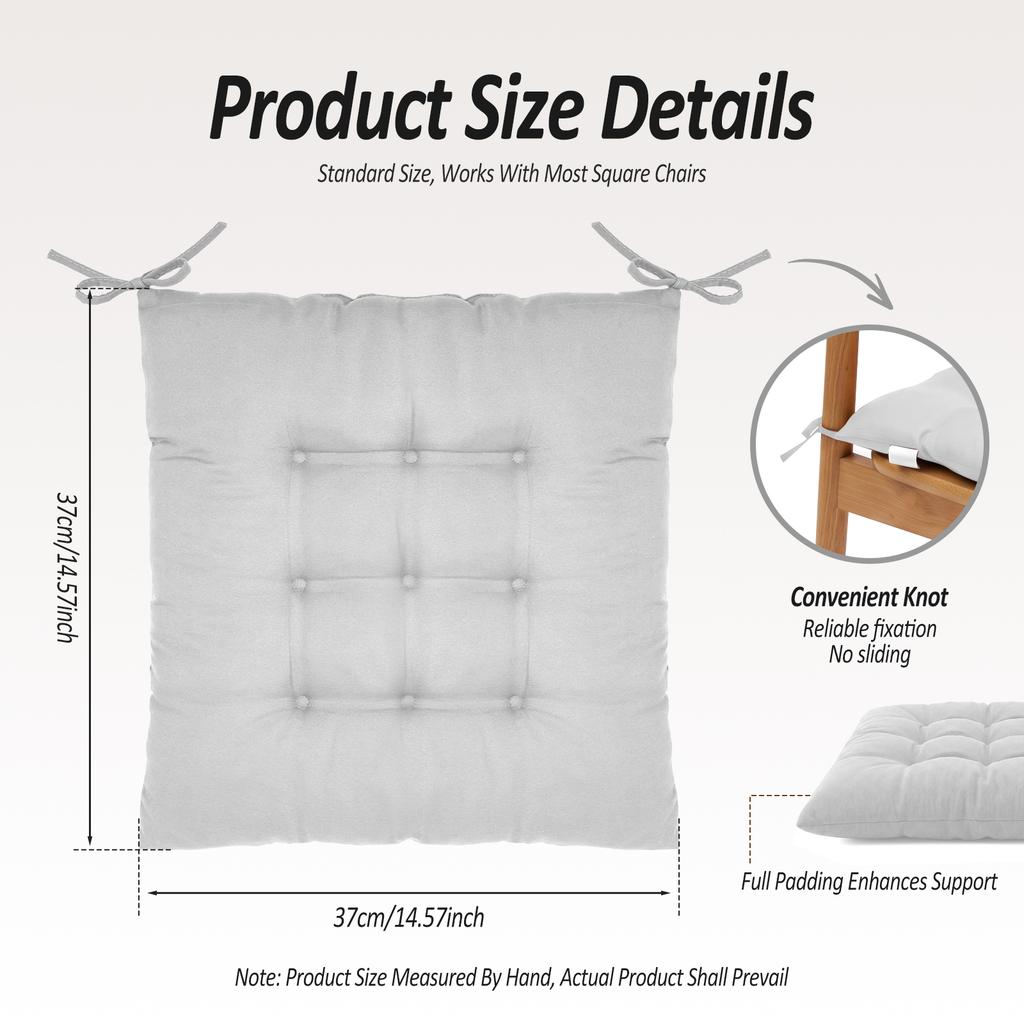 Square Tufted Chair Cushion Polyester Seat Pad Dining Chair Mat Comfort Backrest Pillow Home Office Computer Chair Accessories