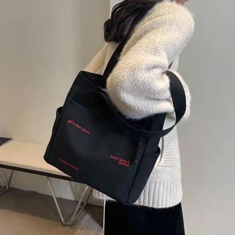 Fashionable Casual Canvas Bag Cartoon Letter Versatile Handbag Bento Bag