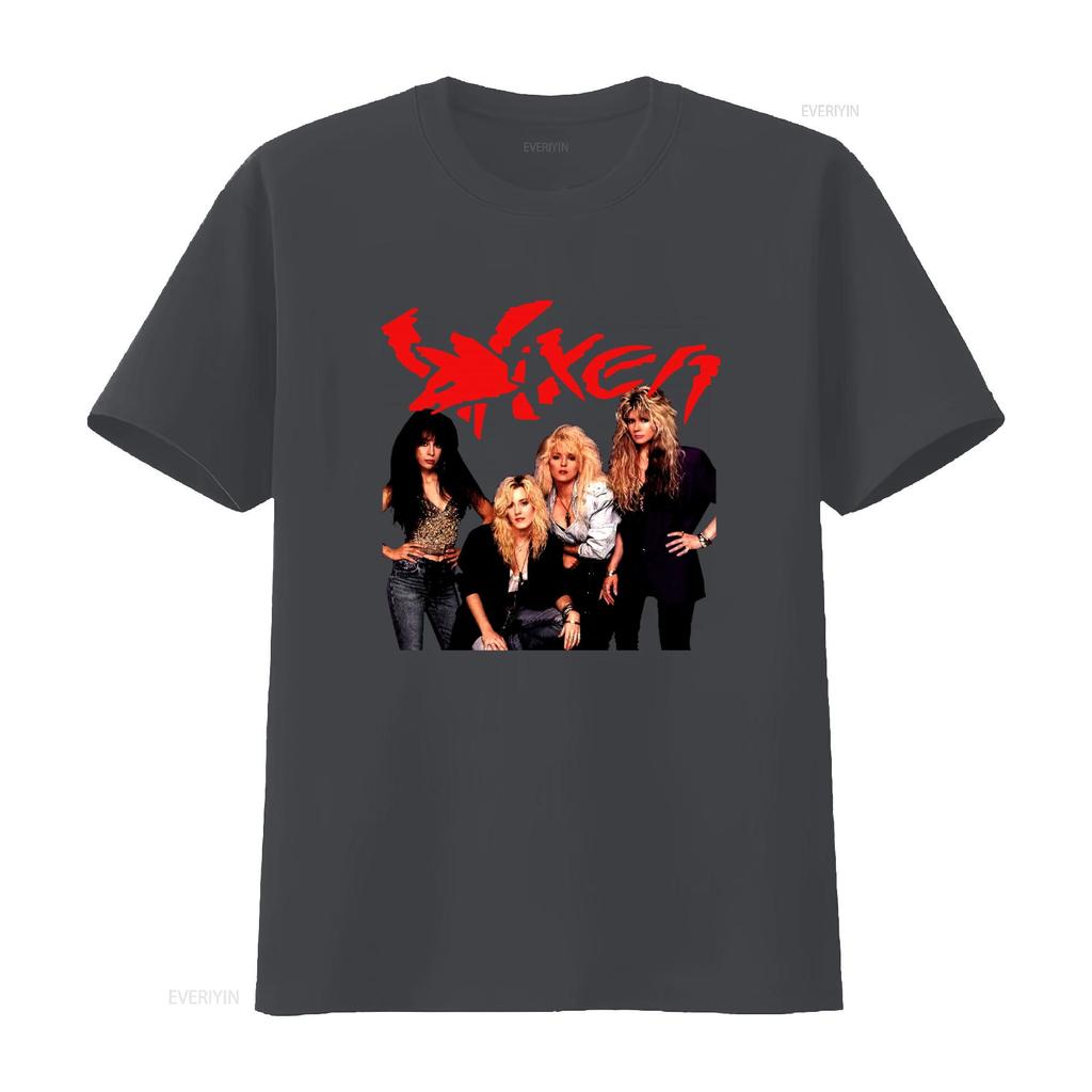 Vixen Band T Shirt for Women Cotton Black Sizes S 5XL Rock YA362 Vintage Washed Slightly Top For Everyday Wear Graphic Homme
