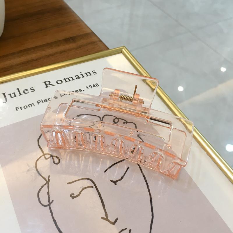 

Trendy Halftransparent Jelly Color Hair Claw Clip For Women Offering Sweet Fresh Style Pink8.6cm
