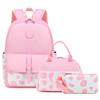 Cow Print Backpack for Teenager Girls Cute School Bag with Lunch Bag and Pencil Case Multi Purpose Travel Backpacks for Women