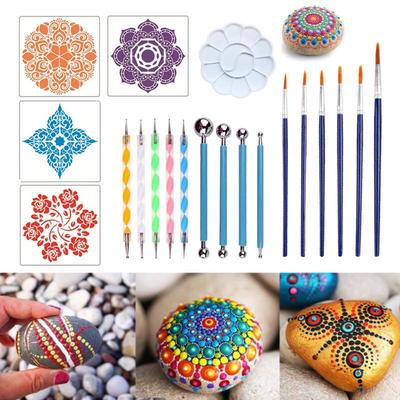 Sada tečkovacích nástrojů Mandala, 20 kusů pro DIY malování na kameny a nehtové umění