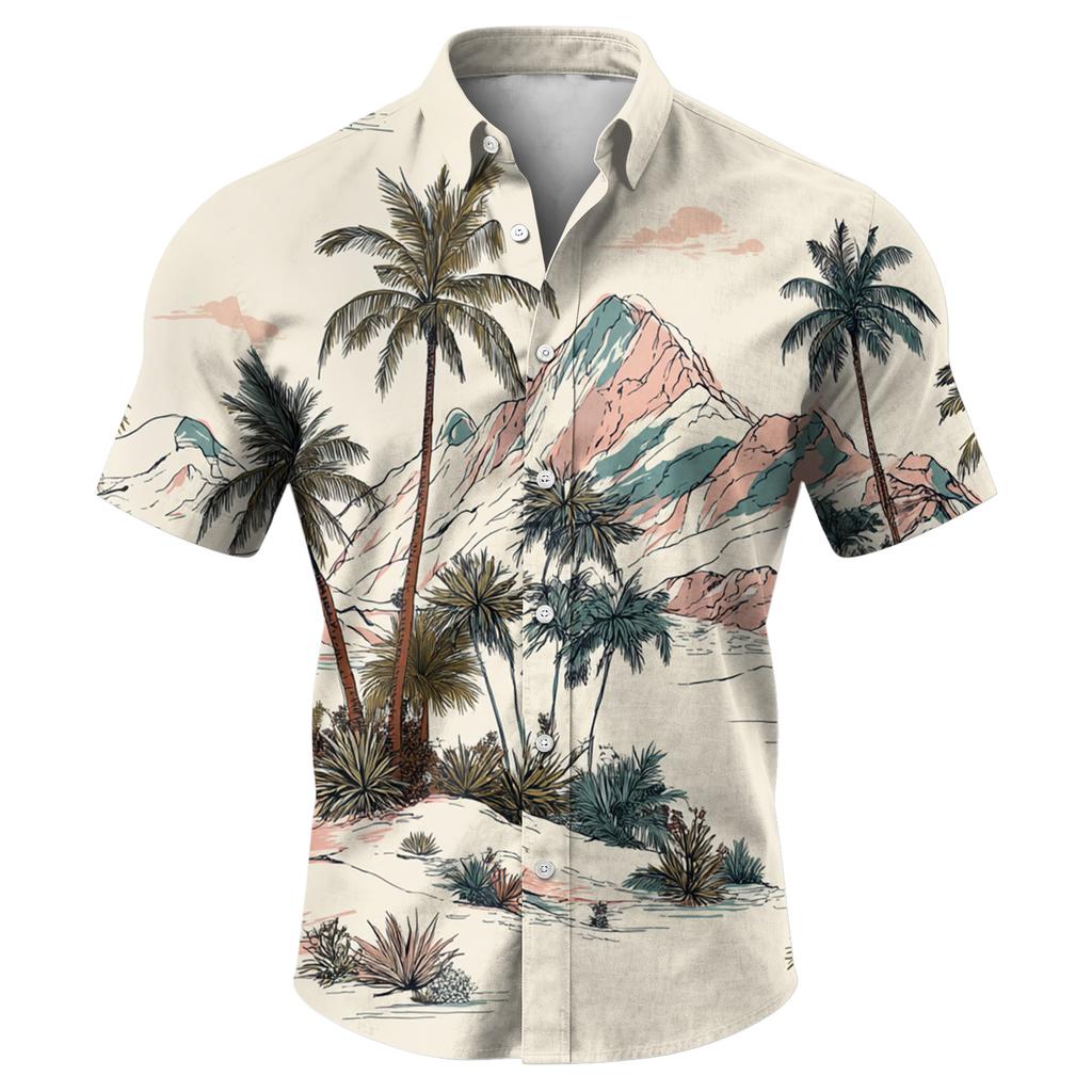 Men's Casual Fashion Printed Short-Sleeve Shirt