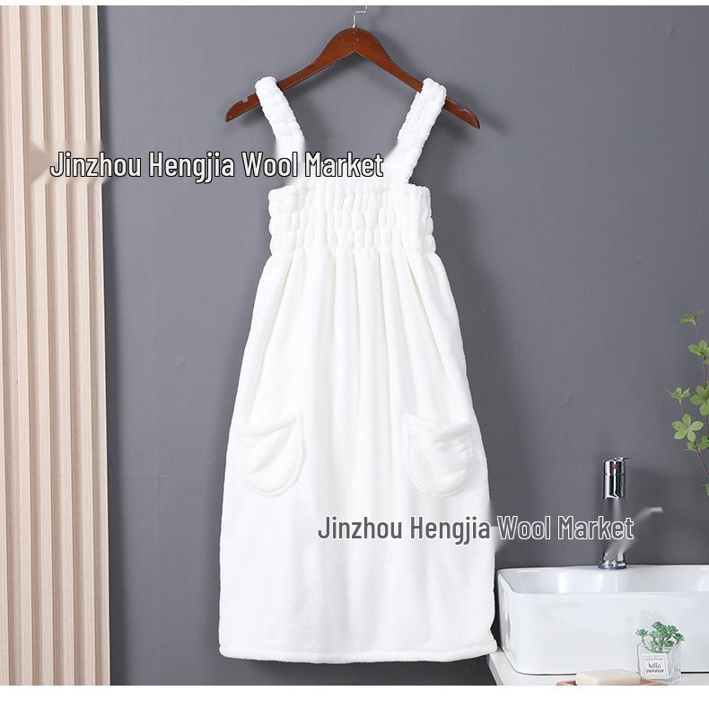 Women's Wrapable Cotton Bath Towel - Quick-Drying, Absorbent, Wearable Skirt with Pocket (2024 Summer Edition)