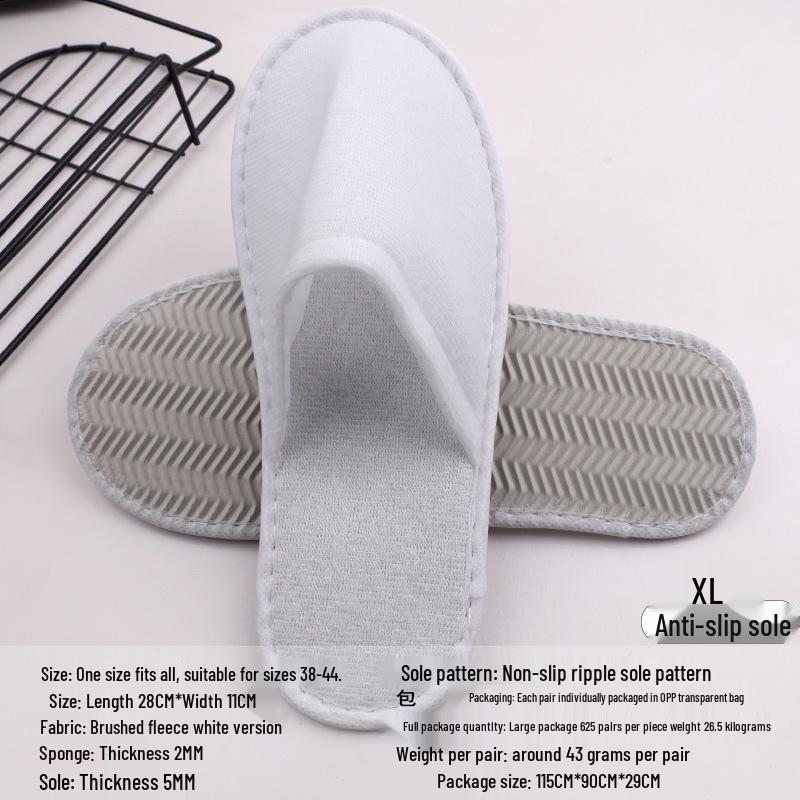 Portable Thick Cotton & Linen Disposable Slippers for Hotels, B&Bs, Guest Houses, and Travel