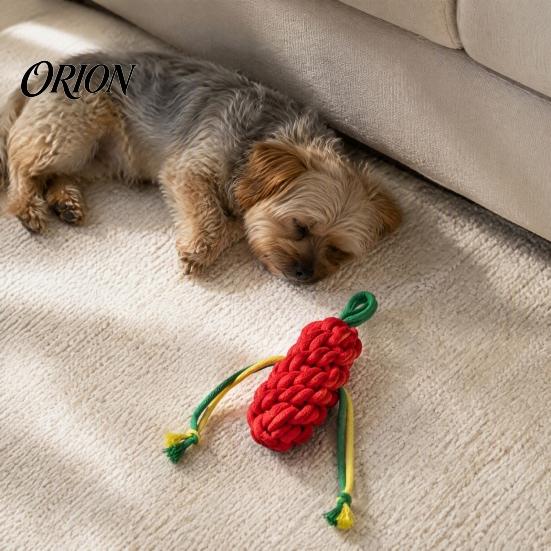 Engaging Sound Toys for Indoor Play Squeaky Cotton Rope Dog Chew Toy Aggressive Chewers, Vegetable Shaped Puppy Teething Pet Boredom Relief