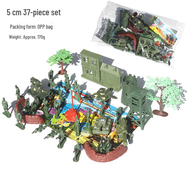 5cm Little Soldier Set: 37-Piece Children's Military Scene Toy