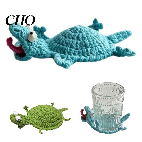 Sottobicchiere Animale all'Uncinetto Kit Fai da Te Lucertola, Lavori a Maglia Fatti a Mano, Sottobicchiere Decorativo per Tazza da Bevande Caffè per Adulti, Kit per Principianti