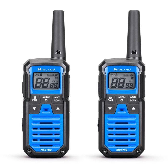 Paire De Talkie Walkie MIDLAND XT50 Pro Twin - Avec Batterie, Chargeur, Et Clip Ceinture - C1464