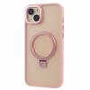 For iPhone 15 Plus Skin-touch Phone Case Kickstand Design TPU+PC+Magnet+Metal Shell Compatible with MagSafe