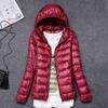 Light down jacket women's short new thin hooded portable large size jacket winter fashion