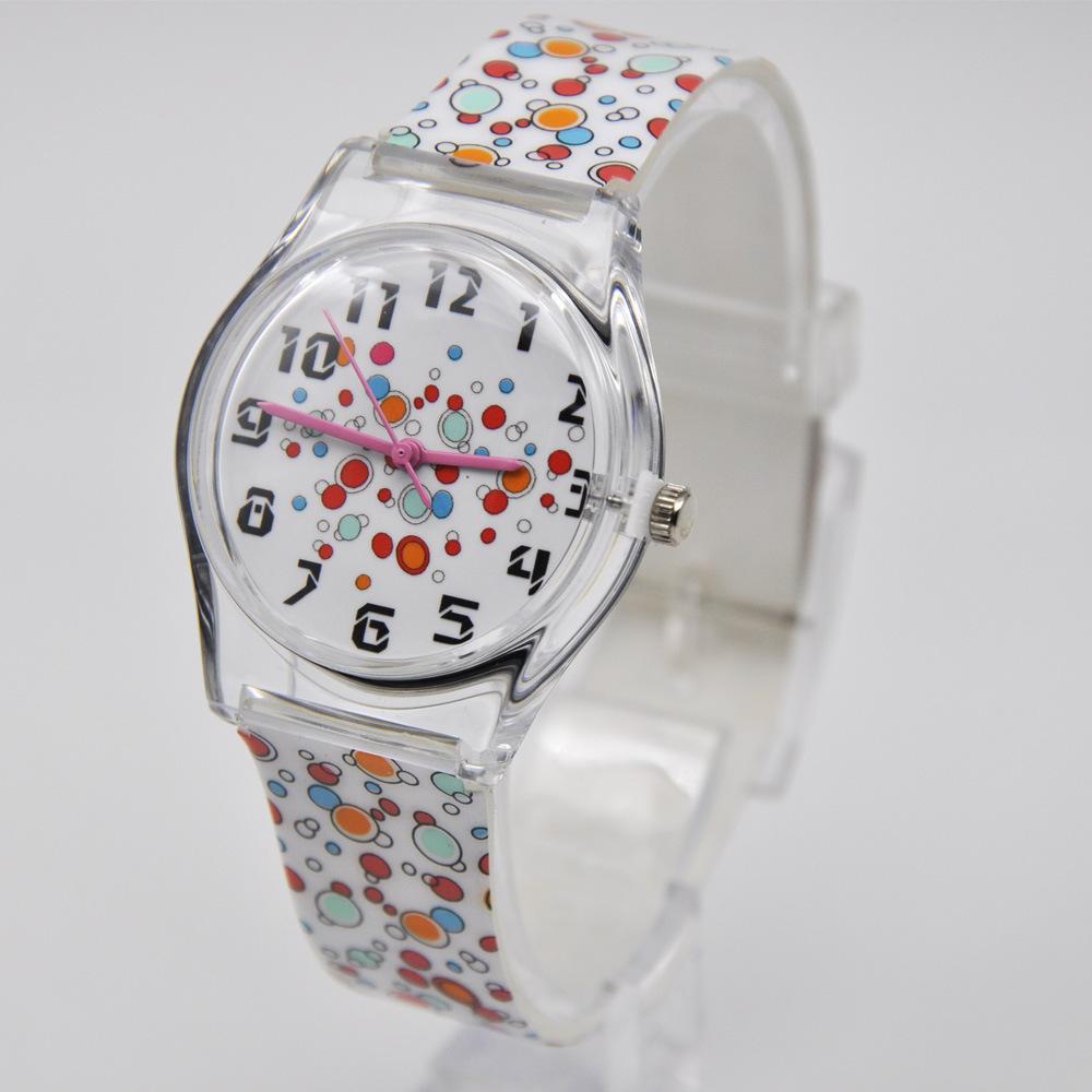 Student Waterproof Watch Creative Pink Emerald Flower Girl Watch Simple Quartz Environmentally Friendly Watch