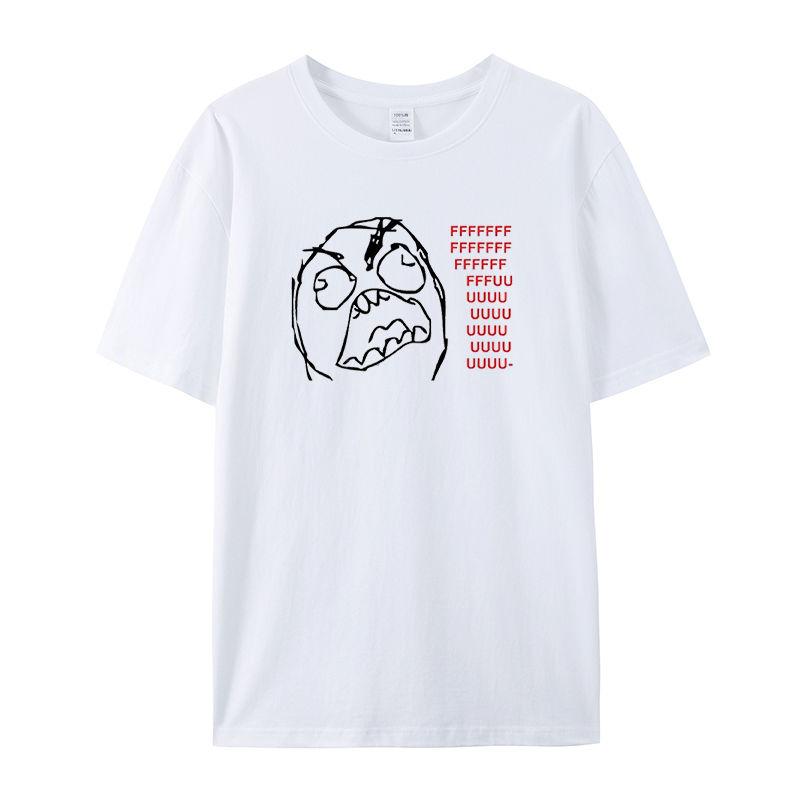 

Fun Rage Guy Meme Round Neck T-shirt for Both Men and Women Loose and Versatile Short-sleeved - Men s Summer Cotton Graphic Tee S разноцветный