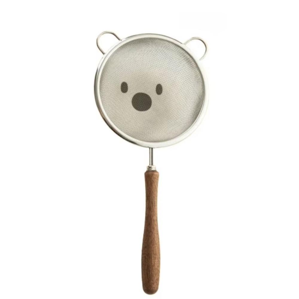 Stainless Steel Food Filter Wooden Handle Tea Strainer Fine Mesh Strainer  Kitchen Utensils