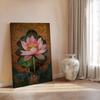 Modern Classic Flowers Pink Lotus Lndian Art Retro Posters Prints Canvas Painting Wall Art Picture Living Room Home Decor