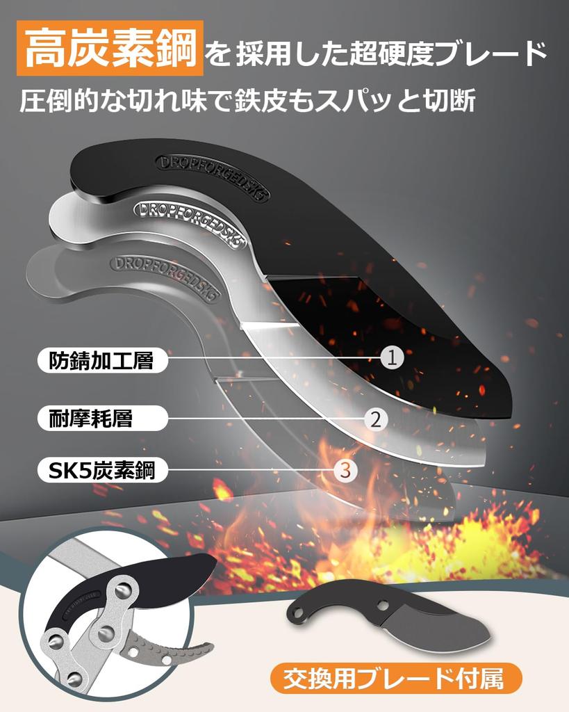 TongWey Branch Pruning Cuts up to 55mm Diameter of Live SK5 High Carbon Steel High Branch Pruning Heavy Garden Pruning Gardening Hedge Trimming