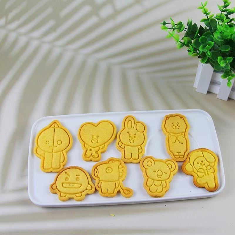 Bt21 Cartoon Cookie Mold For Home Baking 3D Pressing Mold Festive Party Diy Dessert Making Kitchen Tool