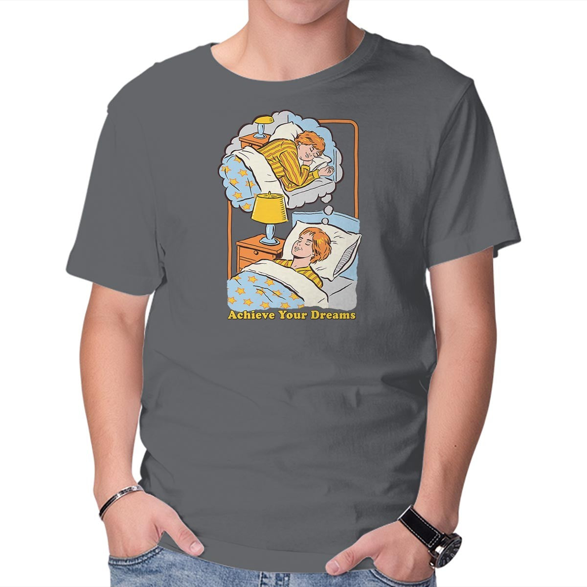 Unisex Crew Neck T-Shirt Achieve Your Dreams Graphic Short Sleeve Casual Tee S
