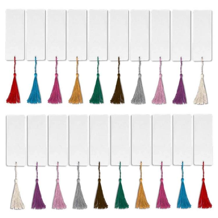 Set Of 10 White Paper Bookmarks with Tassels Handmade Reading Bookmarks Supplies for Kid Adult Art Painting Project